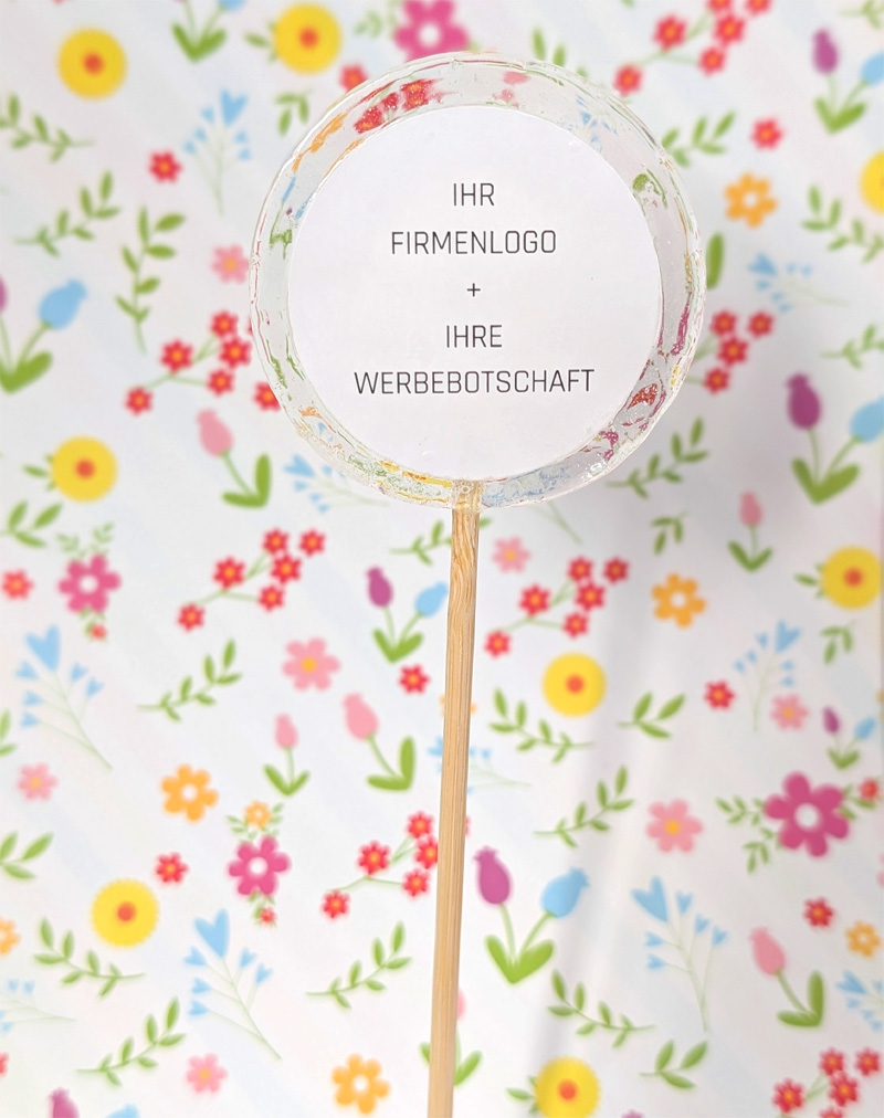 lolli rund mit firmenlogo