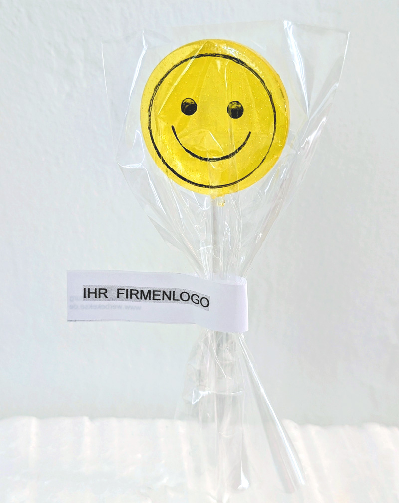 grosser runder lolli mit stempelung dankeschoen