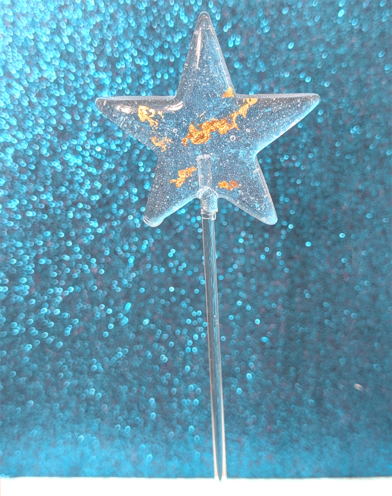 lollie in sternform mit blattgold