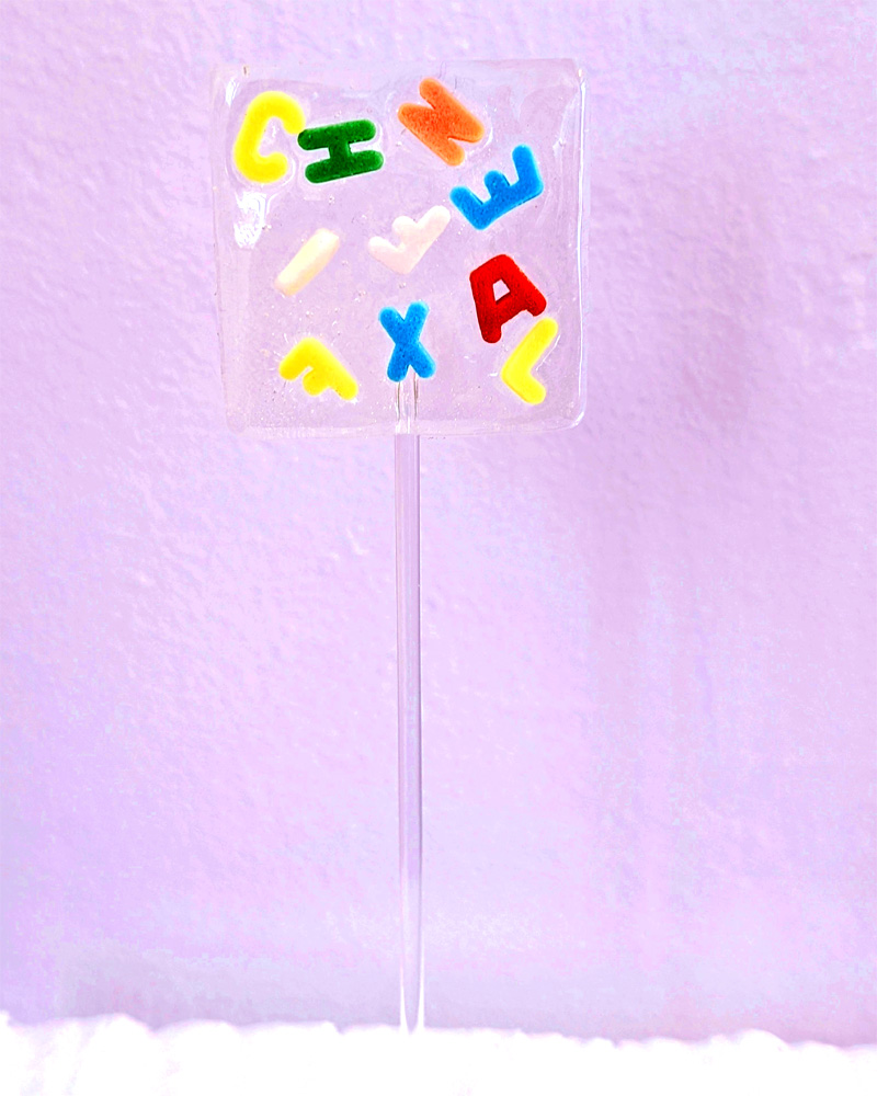 lolli rechteckig mit buchstaben streuseln